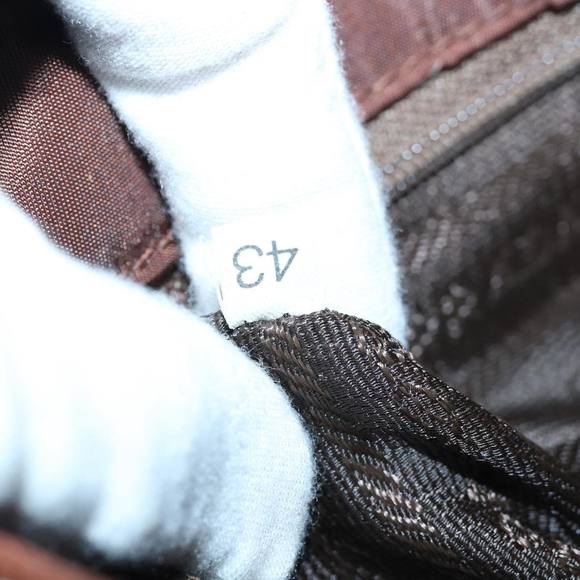 PRADA Chain Shoulder Bag Nylon Brown Gold Auth 85466 - Picture 11 of 16